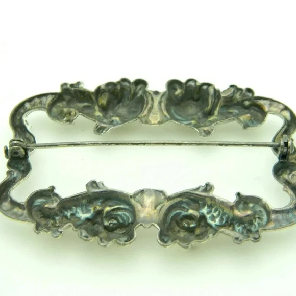 Silver Tone Art Nouveau Style Koi Fish Repousse - Picture 5 of 5